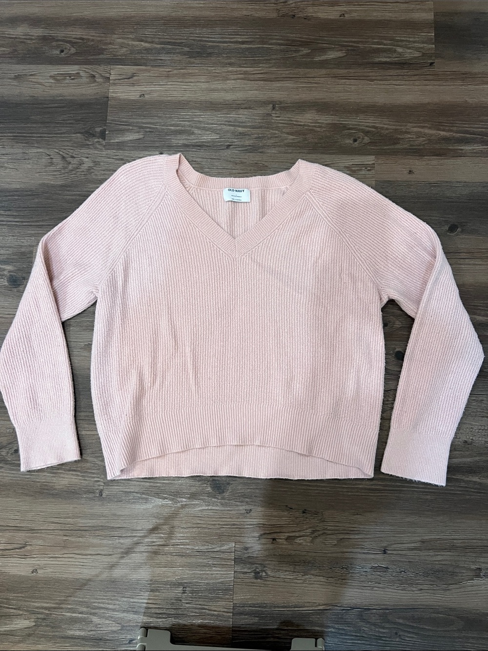 Old Navy Light Pink V-Neck Ribbed Women's Sweater